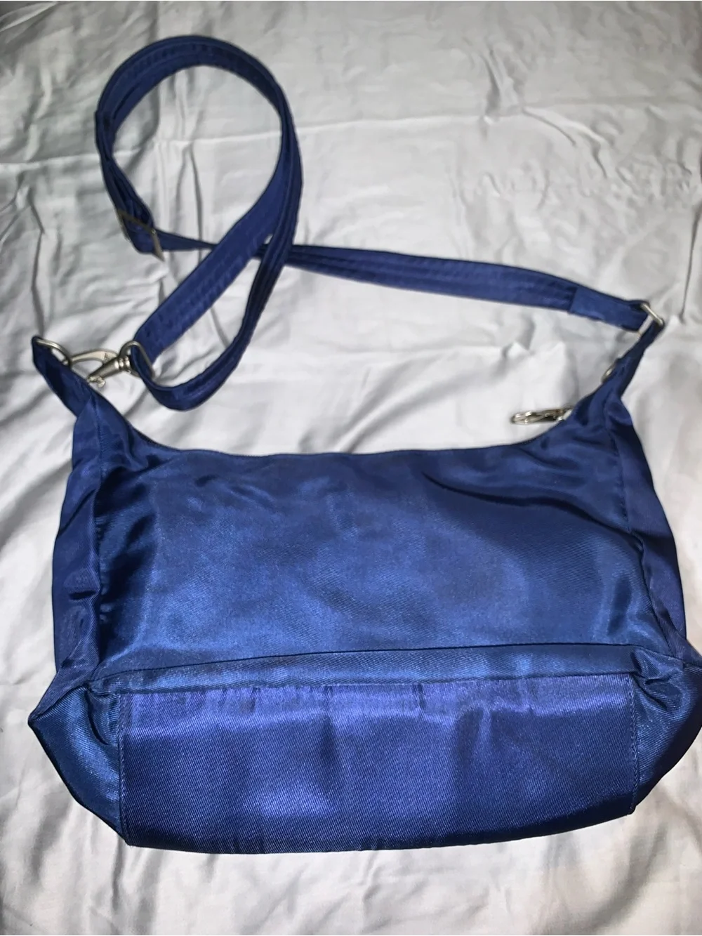 Travelon Blue Anti-Theft Nylon Crossbody Travel Bag RFID Locking Purse - Picture 5 of 9
